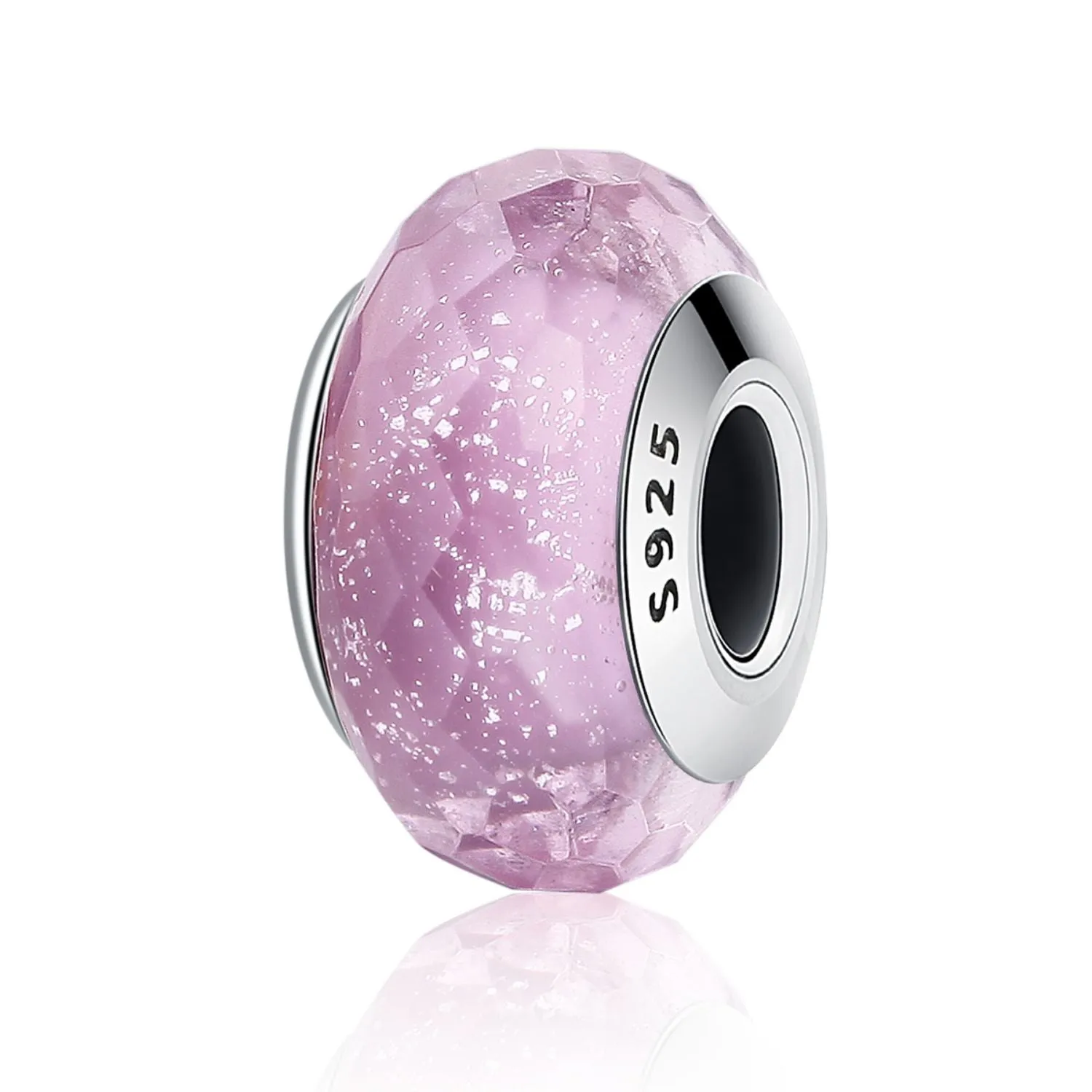 Sparkling Pink Murano Bead Charm