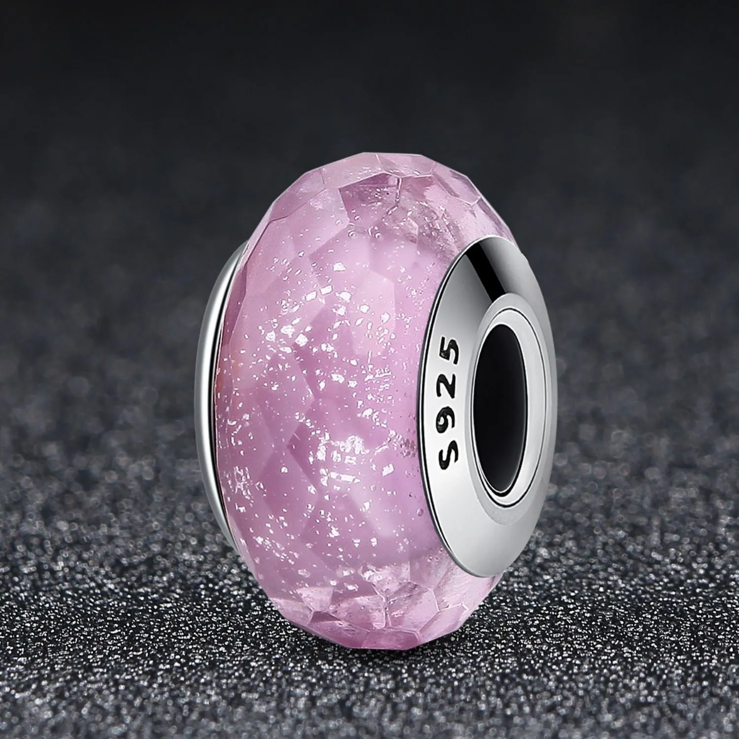 Sparkling Pink Murano Bead Charm