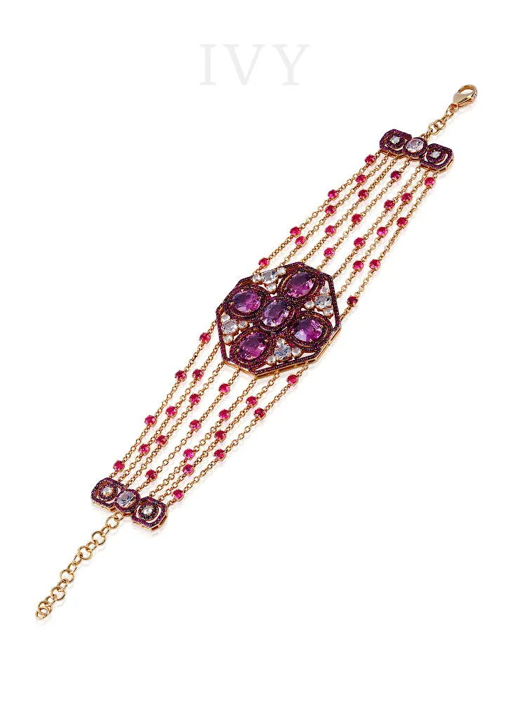Spinel Ruby and Diamond Bracelet