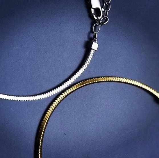Square Snake Bone Bracelet In Sterling Silver
