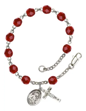 St. Camillus of Lellis Custom Birthstone Rosary Bracelet