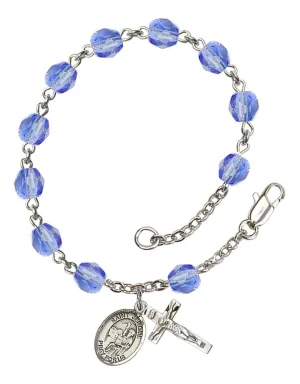 St. Jerome Custom Birthstone Rosary Bracelet