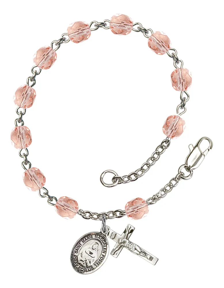 St. Marie Magdalen Postel Custom Birthstone Rosary Bracelet