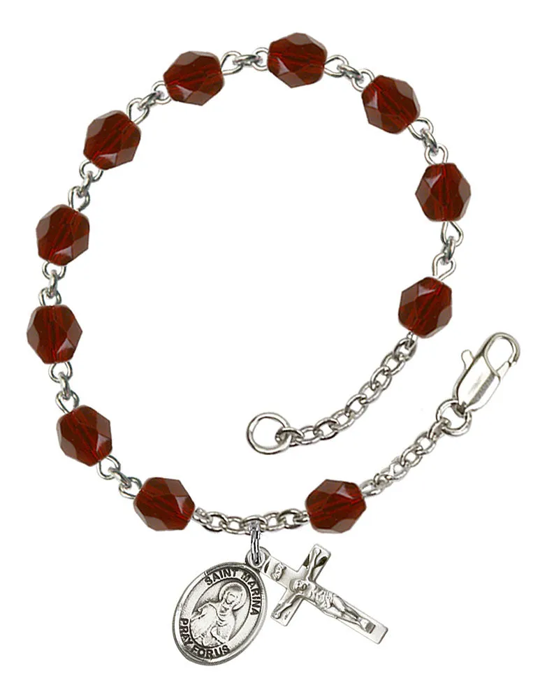 St. Marina Custom Birthstone Rosary Bracelet