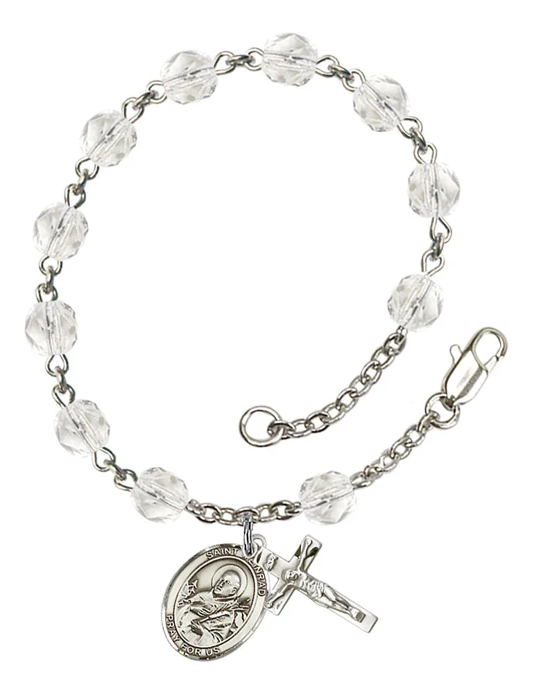 St. Meinrad of Einsiedeln Custom Birthstone Rosary Bracelet