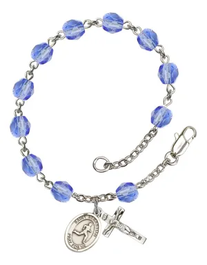 St. Sebastian / Track & Field Custom Birthstone Rosary Bracelet