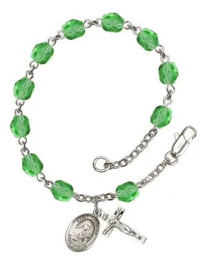 St. Theresa Custom Birthstone Rosary Bracelet