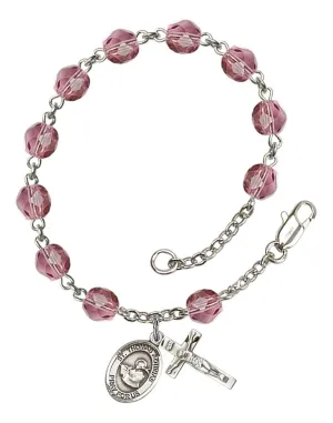 St. Thomas Aquinas Custom Birthstone Rosary Bracelet