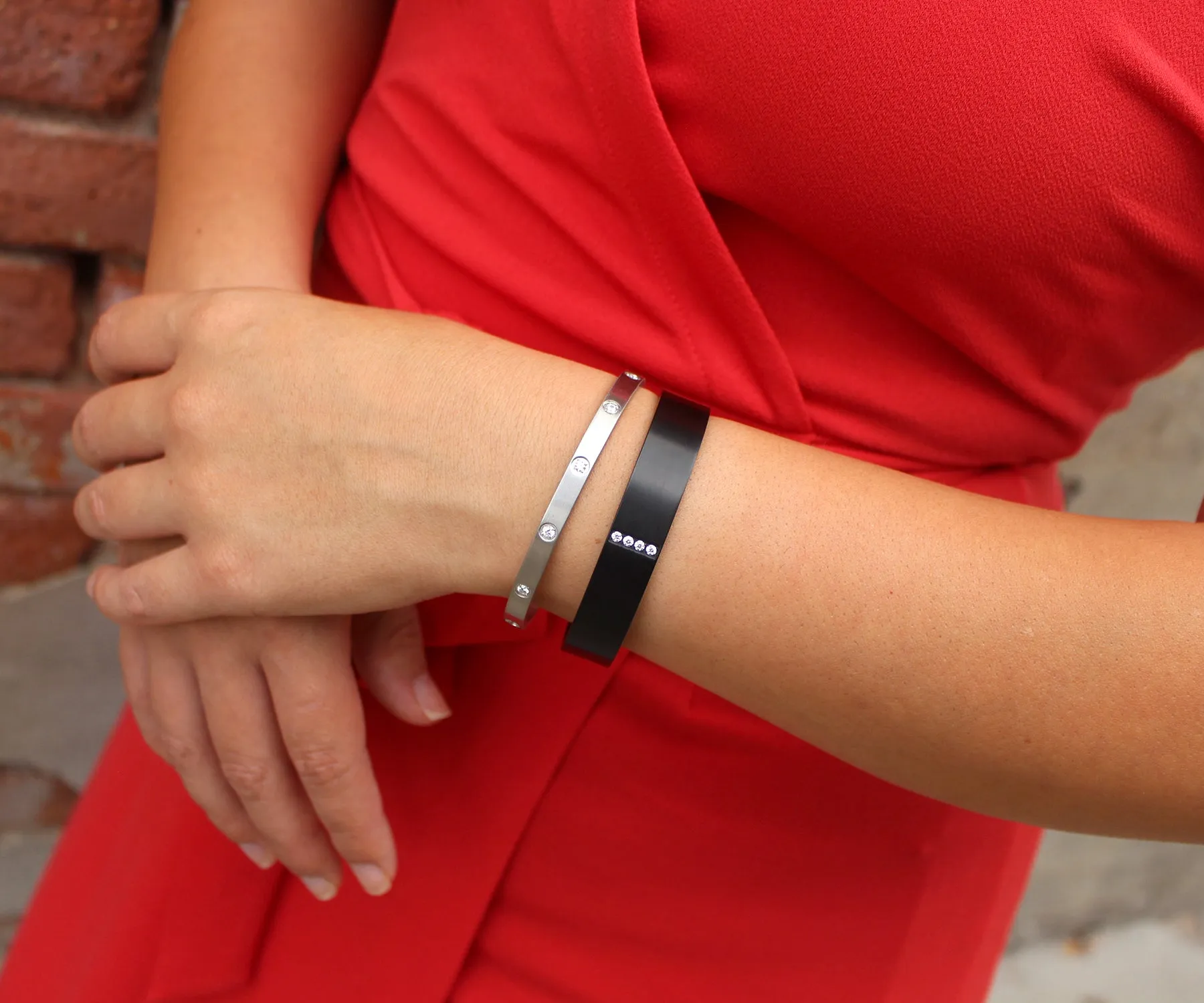 Star Bangle Narrow Stainless Steel Bracelet