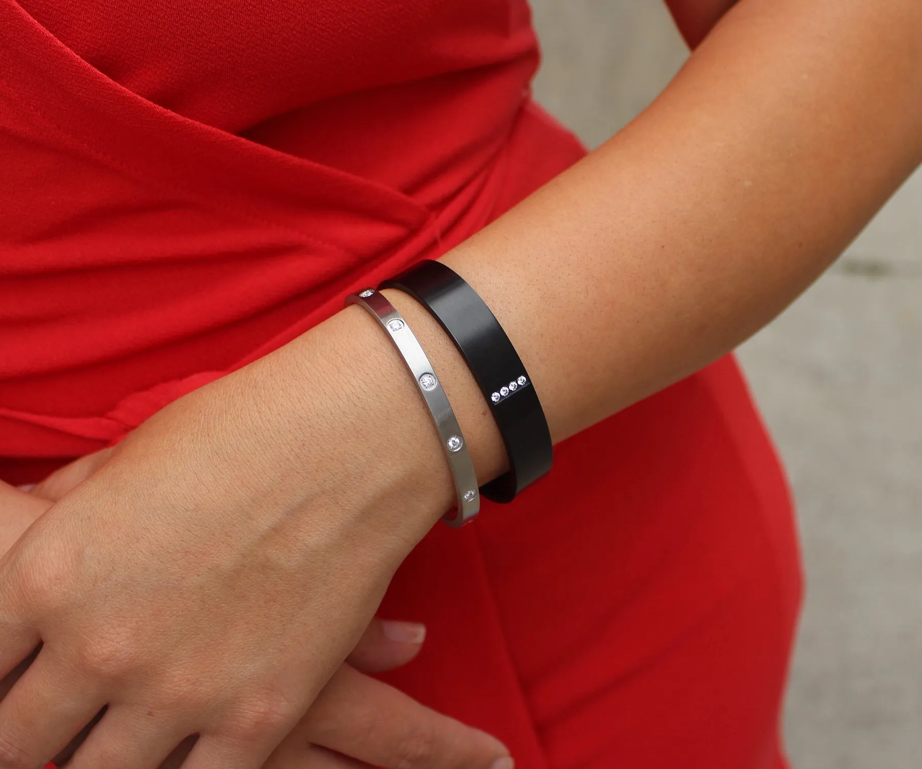 Star Bangle Narrow Stainless Steel Bracelet