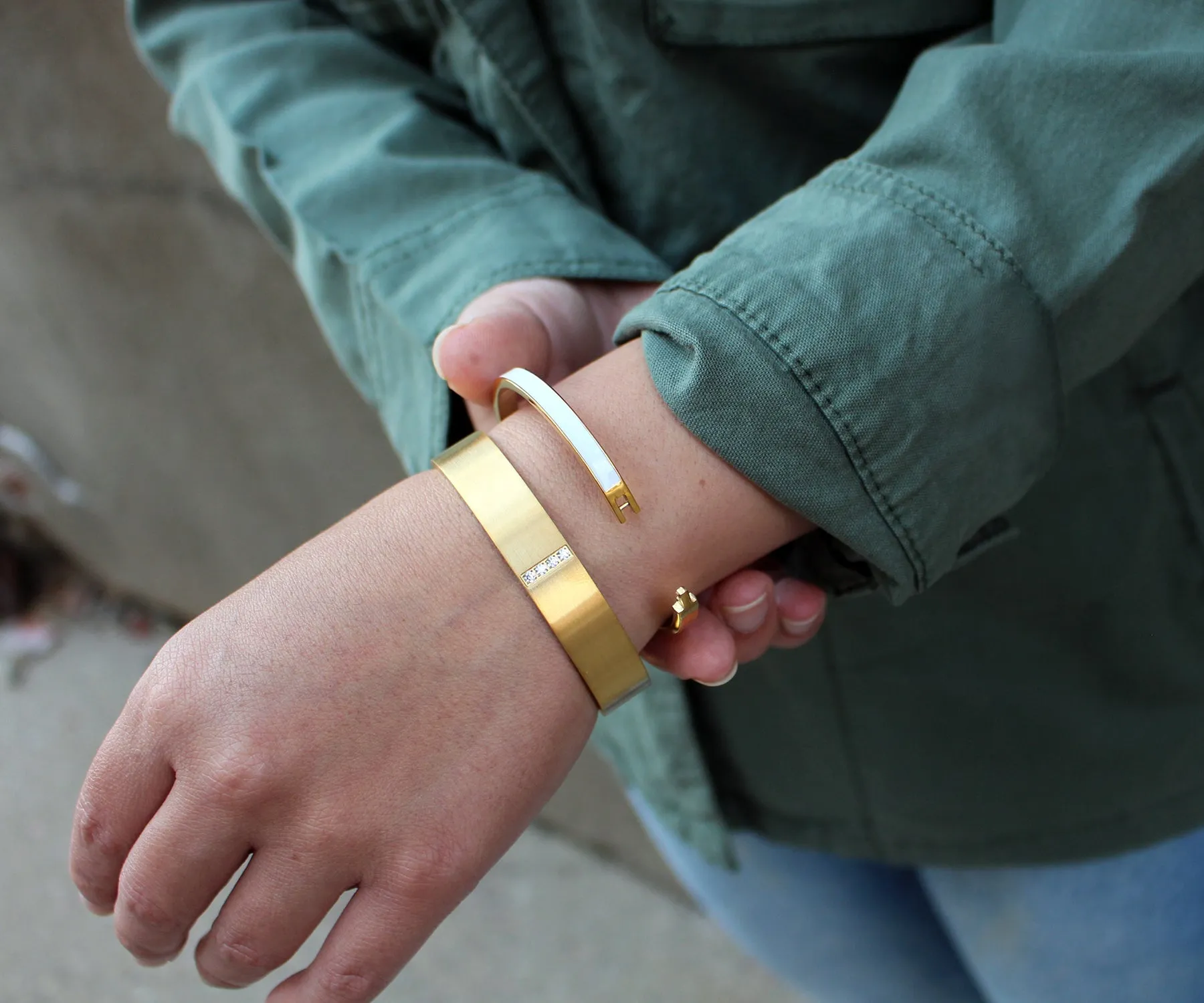 Star Bangle Narrow Stainless Steel Bracelet