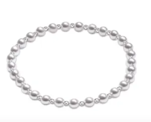 Sterling Grateful 4mm Pearl Bead Bracelet