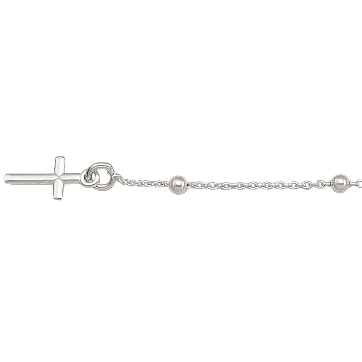 Sterling Silver (3mm) Rosary Bracelet 7.25"