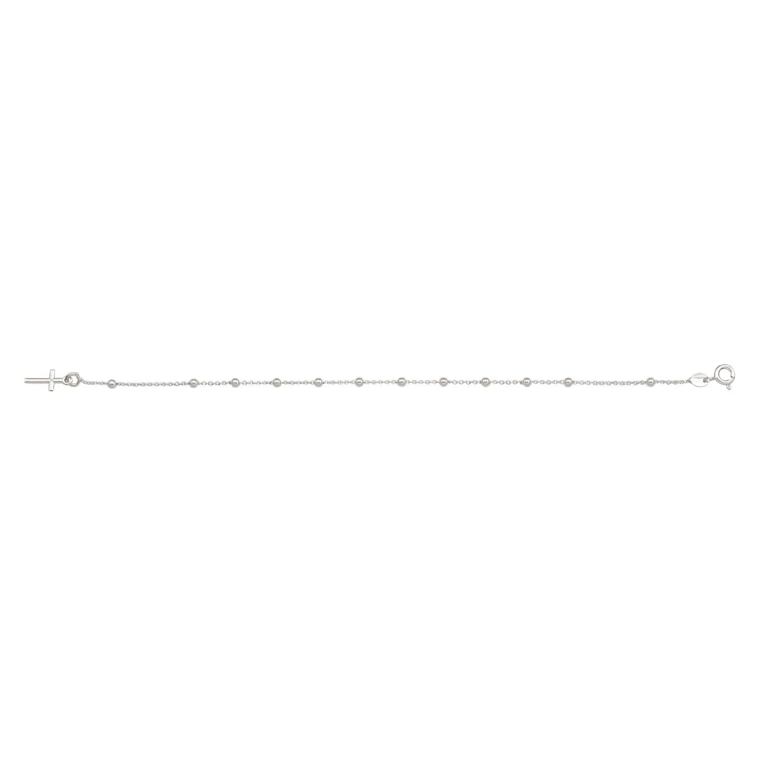 Sterling Silver (3mm) Rosary Bracelet 7.25"