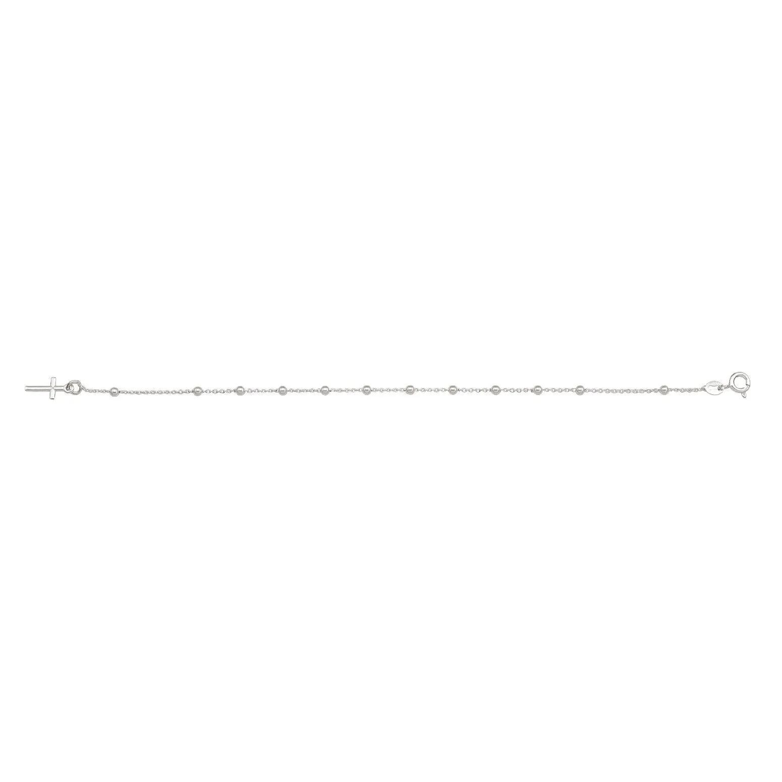Sterling Silver (3mm) Rosary Bracelet 7.25"