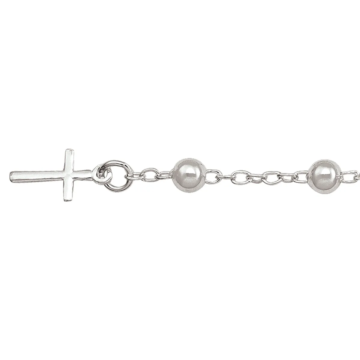 Sterling Silver (5mm) Rosary Bracelet 7.25"