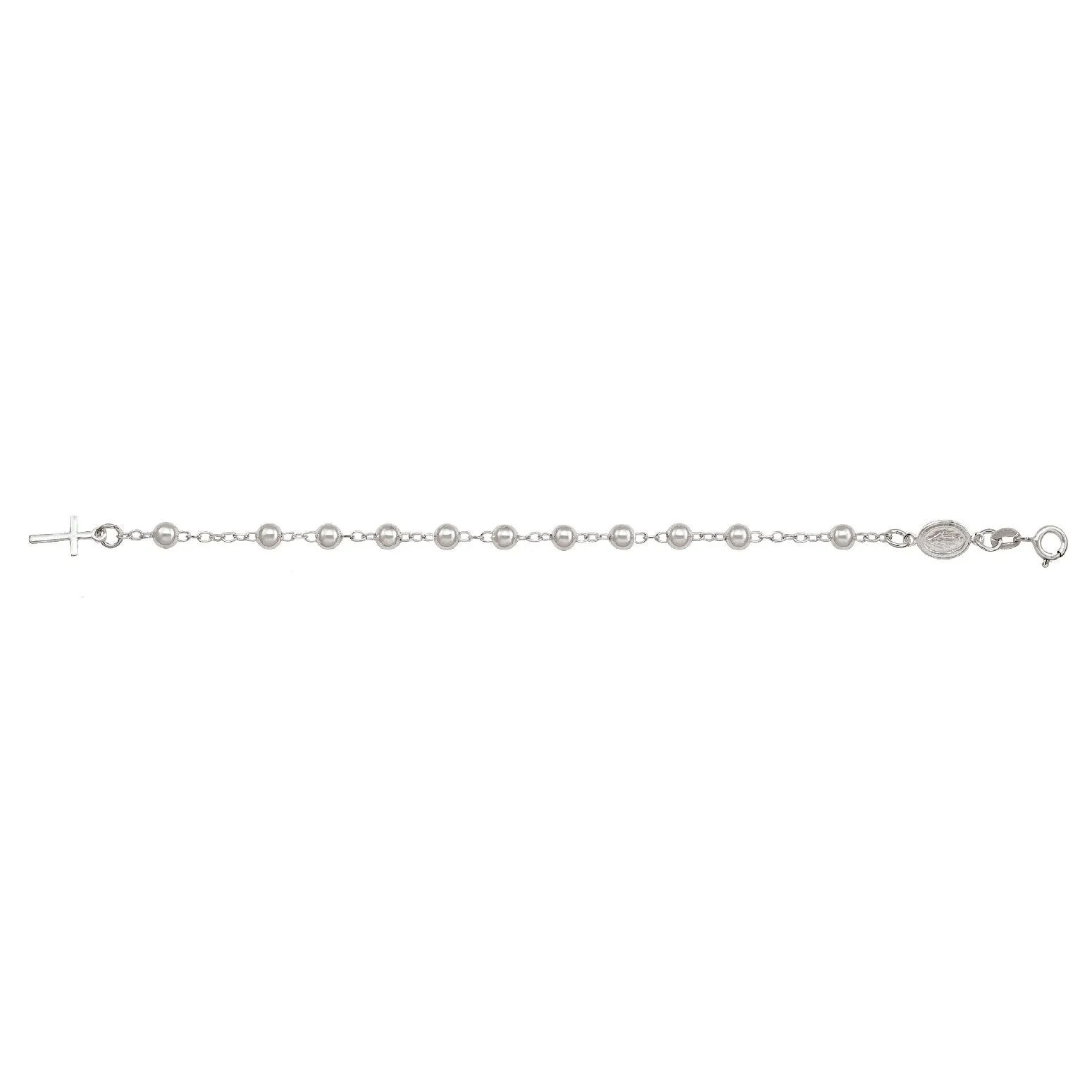 Sterling Silver (5mm) Rosary Bracelet 7.25"