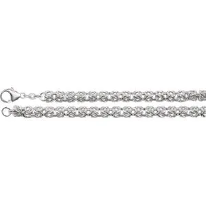 Sterling Silver 6 mm Byzantine 7" Chain