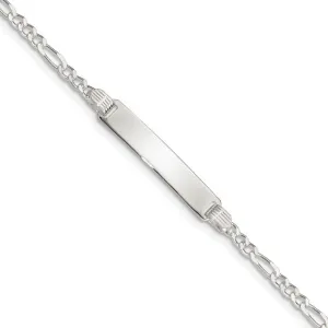Sterling Silver (6mm) Baby ID Figaro Bracelet