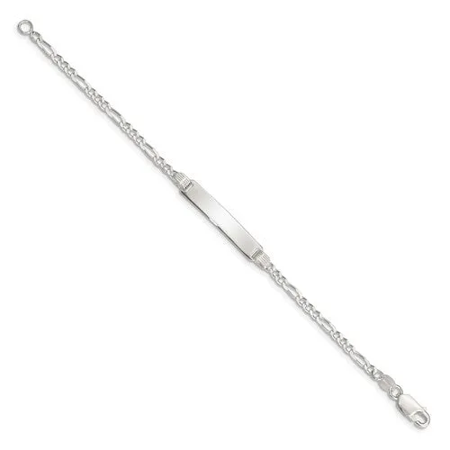 Sterling Silver (6mm) Baby ID Figaro Bracelet