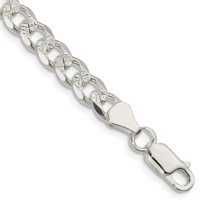 Sterling Silver 7mm Pav� Curb Chain
