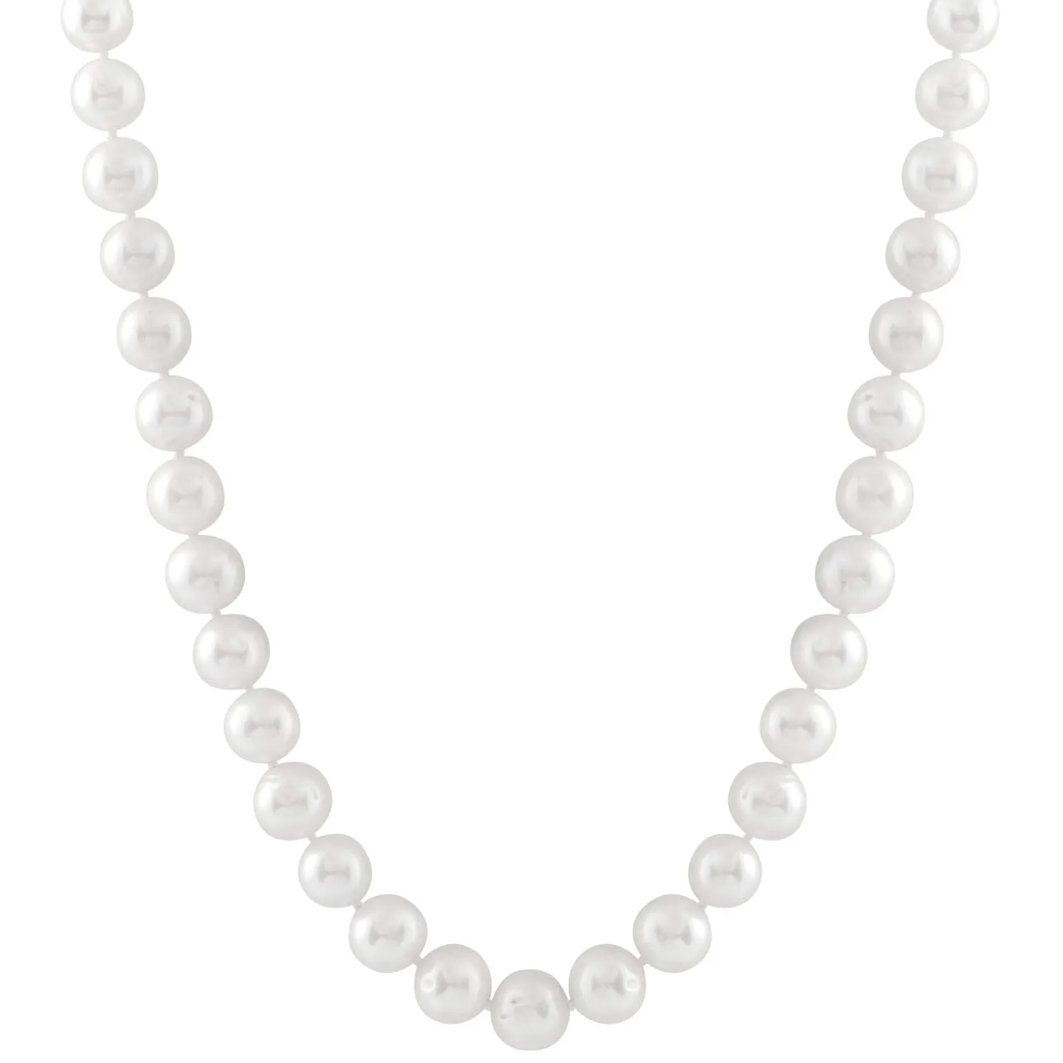Sterling Silver (8-9mm) Freshwater Pearl Earrings and Necklace  Set