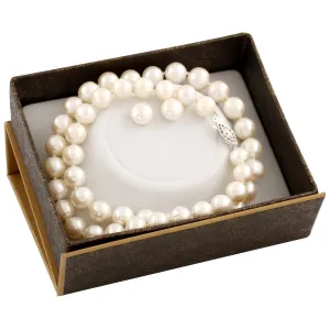Sterling Silver (8-9mm) Freshwater Pearl Earrings and Necklace  Set