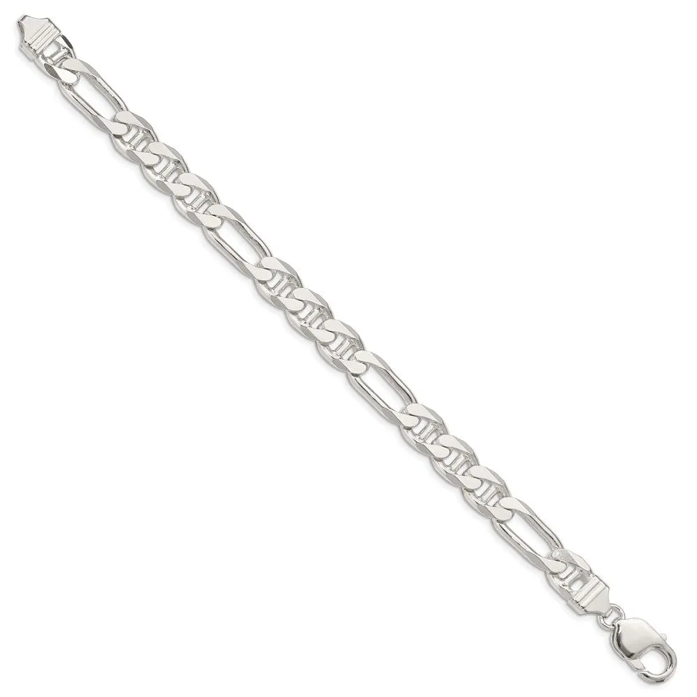 Sterling Silver 8.75mm Figaro Anchor Chain