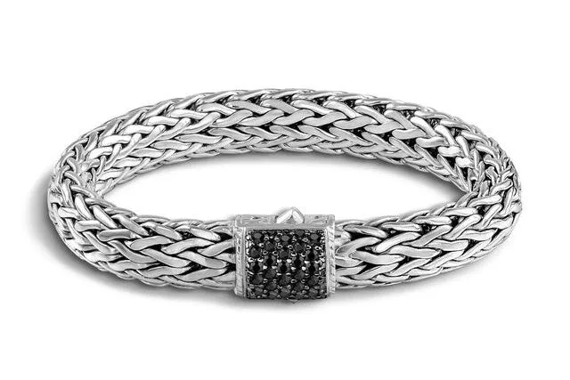 Sterling Silver Black Sapphire Icon Bracelet