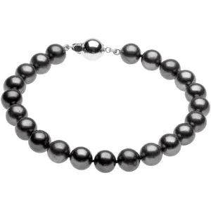 Sterling Silver Freshwater Cultured Black Pearl 7.75" Bracelet