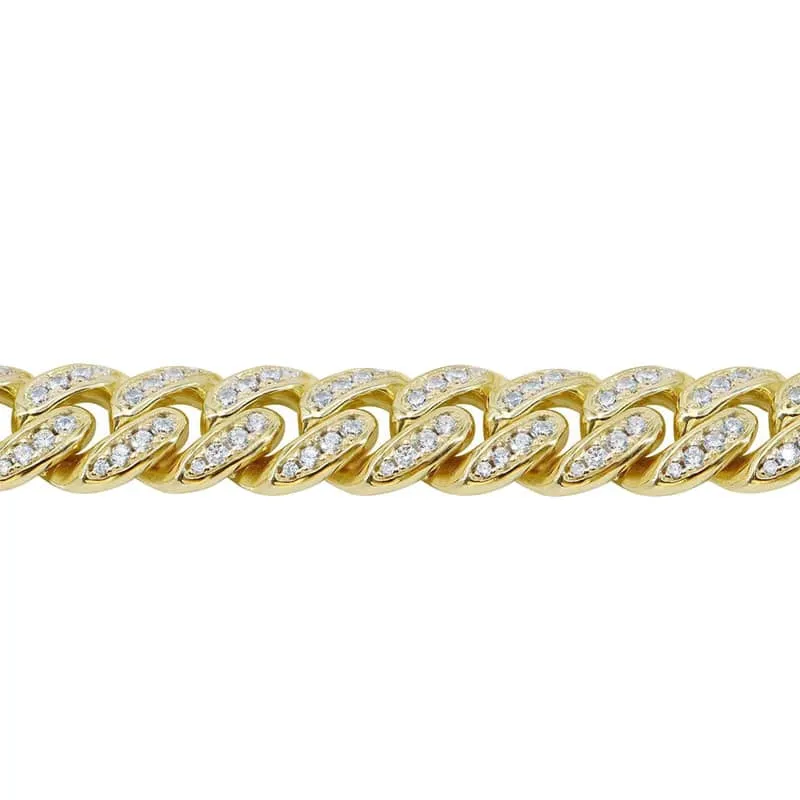 Sterling Silver Gold Plated (6mm) Miami Cuban CZ Bracelet 8.25"