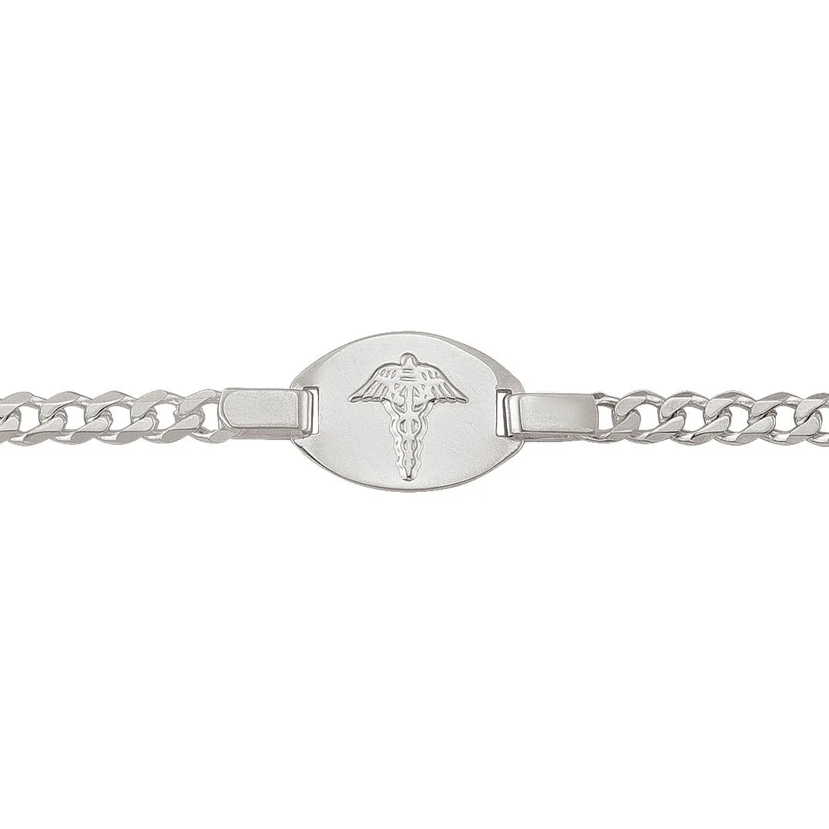Sterling Silver Ladies Medical ID Curb Link Bracelet
