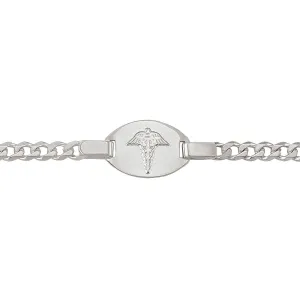 Sterling Silver Ladies Medical ID Curb Link Bracelet