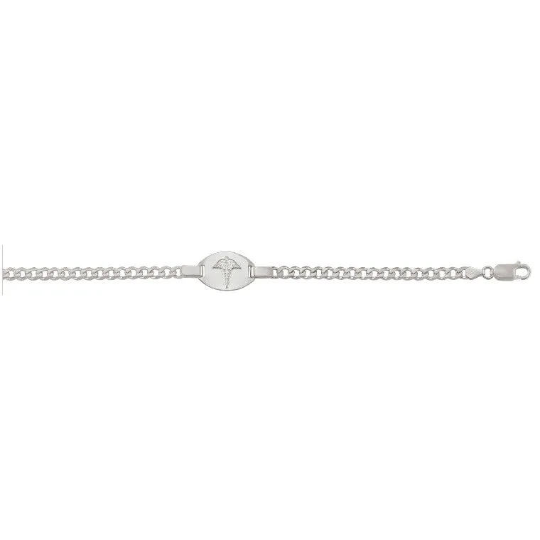 Sterling Silver Ladies Medical ID Curb Link Bracelet