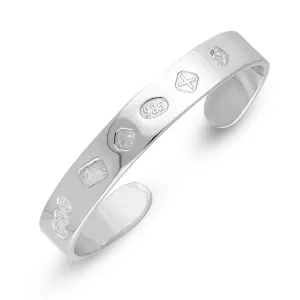 Sterling Silver Queen's Jubilee Hallmark Cuff Bangle D