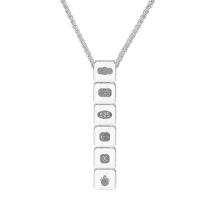 Sterling Silver Queen's Jubilee Hallmark Cushion Disc Pendant Necklace D