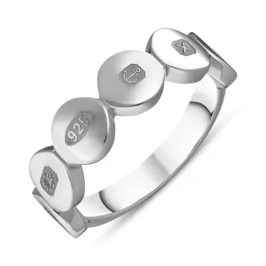 Sterling Silver Queen's Jubilee Hallmark Round Disc Ring D