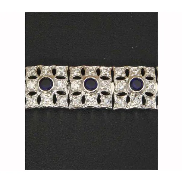 Sterling Silver Sapphire Zirconia Bracelet