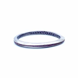 Sterling Silver Tribal Garnet Rhodolite Wave Bangle 5mm Thick
