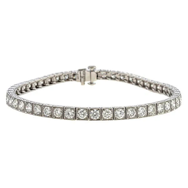 Straightline Platinum Diamond Bracelet, 5ctw::