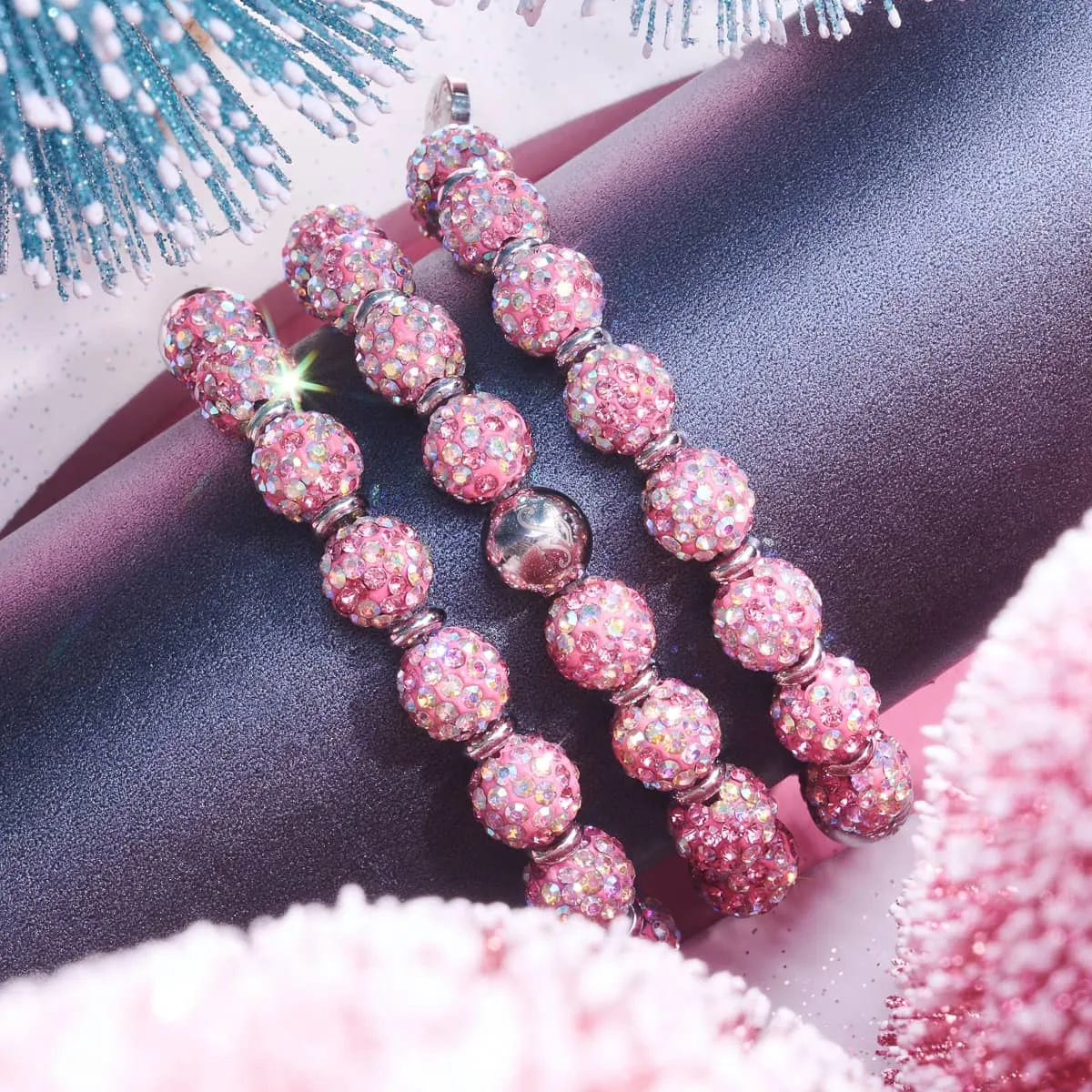 Strawberry Confetti | Deluxe Crystal Kikiballa Bracelet