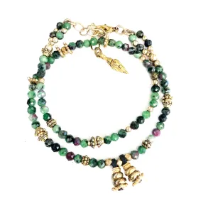 Stunning Ruby Zoisite Love Wrap Bracelet