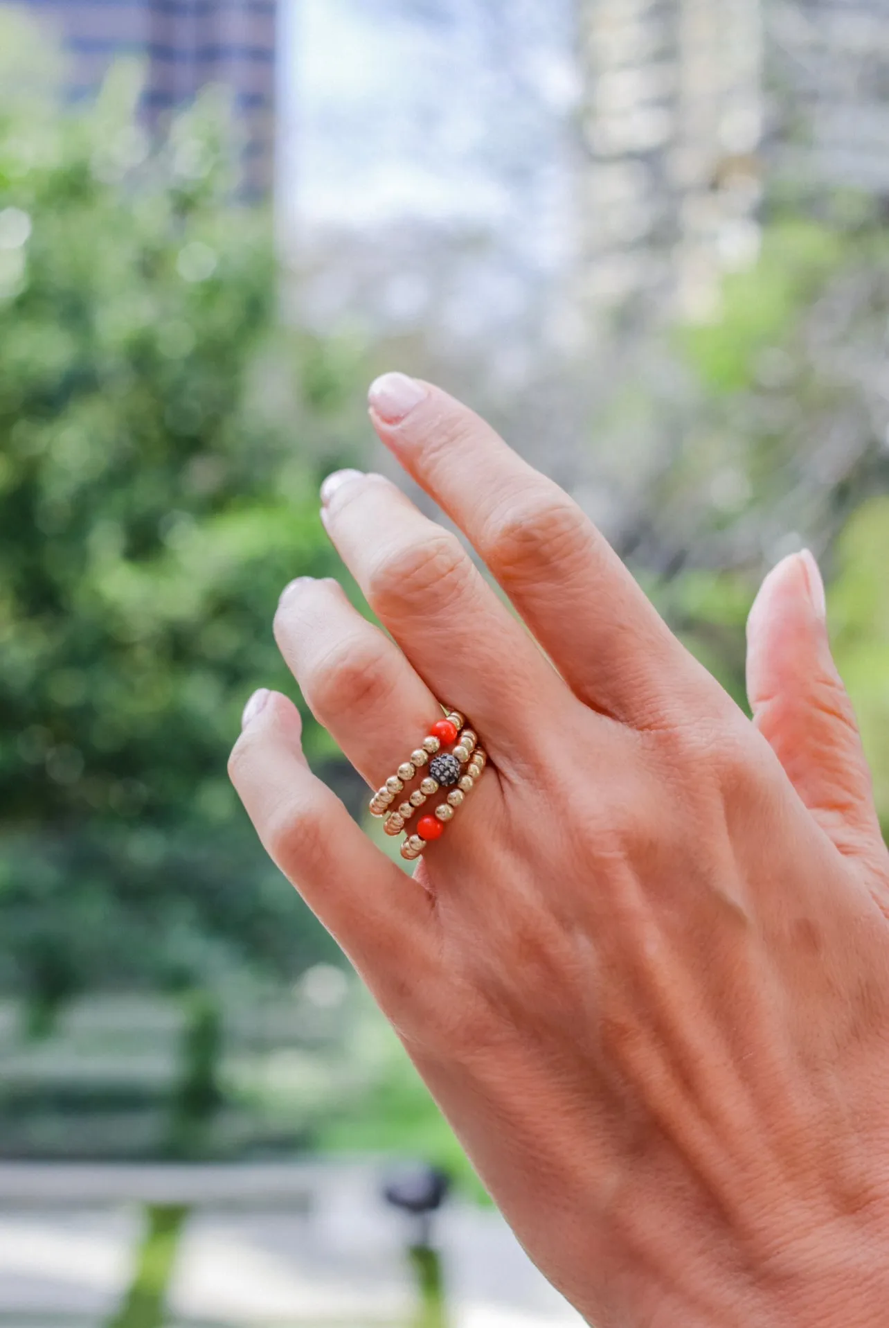 Styled Set: Two Gold-Filled Pearl Bracelets   Raven Ring