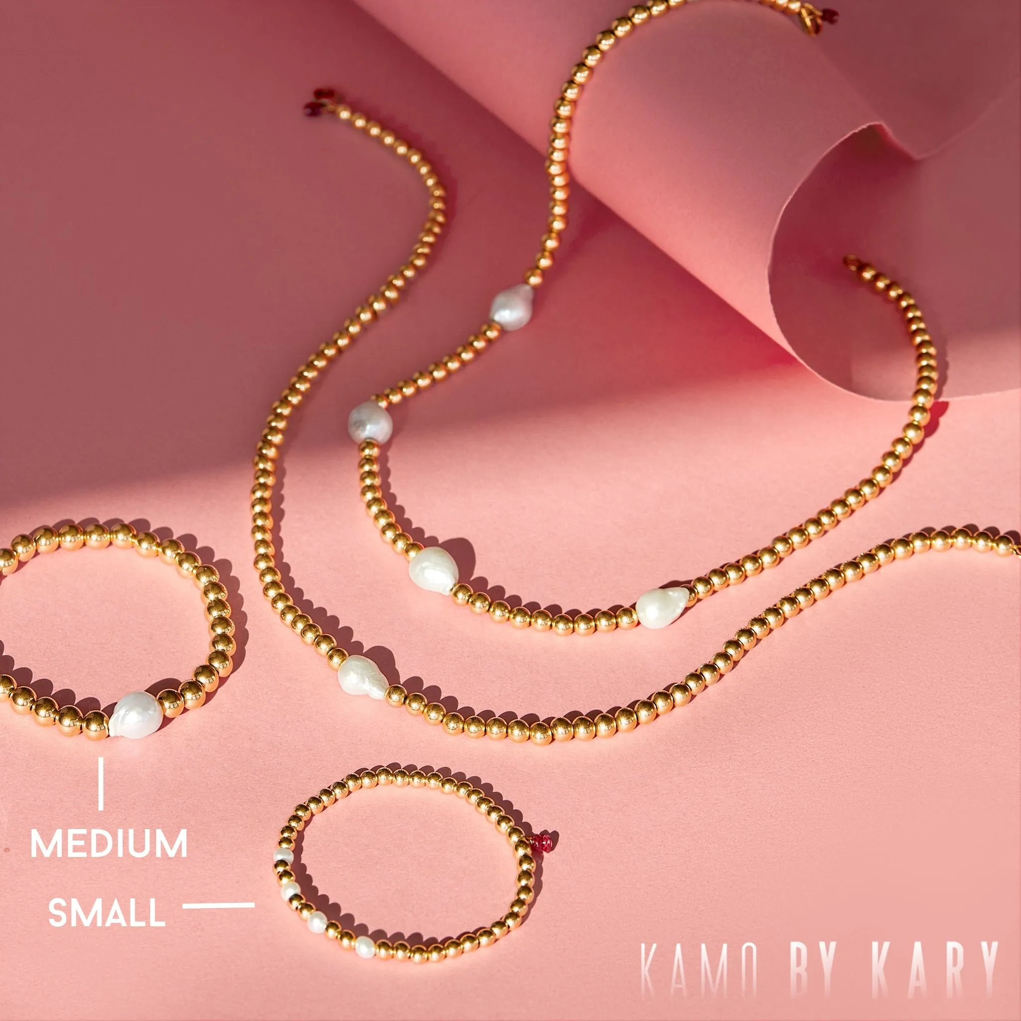 Styled Set: Two Gold-Filled Pearl Bracelets   Raven Ring