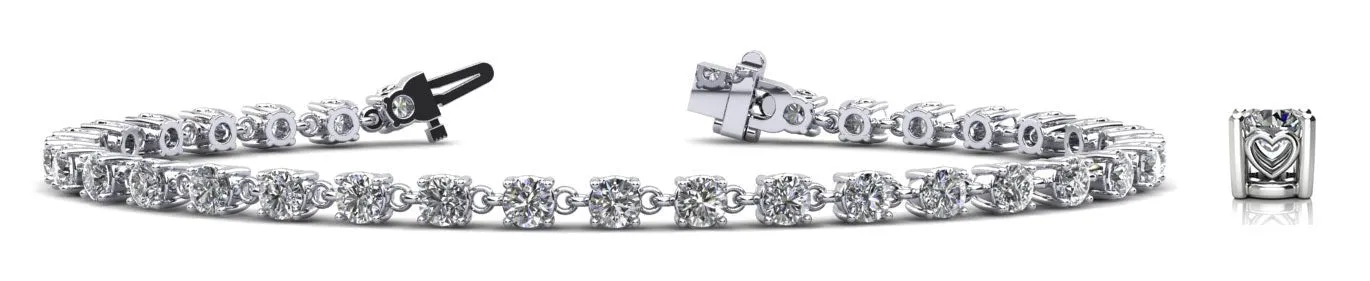 Stylish Sweetheart Diamond Tennis Lab-Grown Diamond Bracelet with 2.12 ct.(finished) 2.3mm