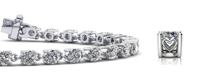 Stylish Sweetheart Diamond Tennis Lab-Grown Diamond Bracelet with 2.12 ct.(finished) 2.3mm
