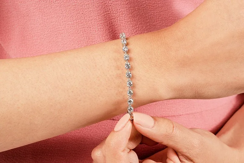 Stylish Sweetheart Diamond Tennis Lab-Grown Diamond Bracelet with 2.12 ct.(finished) 2.3mm