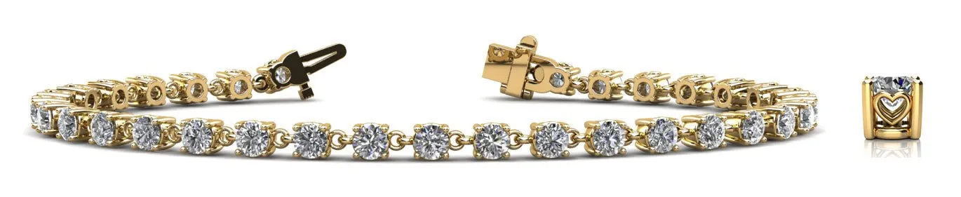 Stylish Sweetheart Diamond Tennis Lab-Grown Diamond Bracelet with 2.12 ct.(finished) 2.3mm