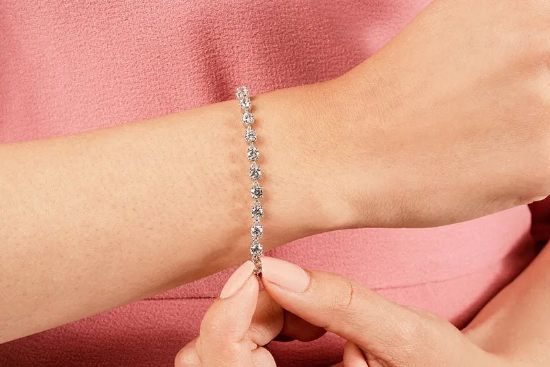 Stylish Sweetheart Diamond Tennis Lab-Grown Diamond Bracelet with 2.12 ct.(finished) 2.3mm