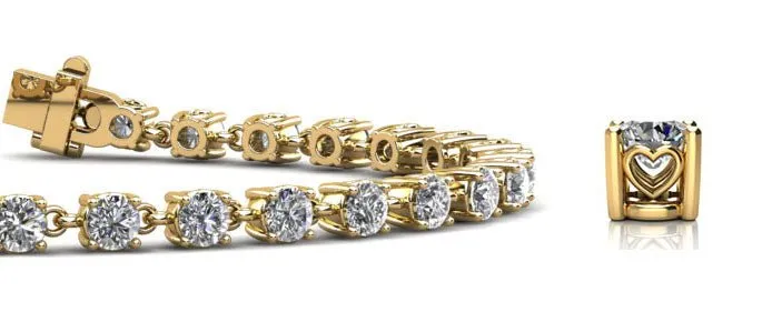 Stylish Sweetheart Diamond Tennis Lab-Grown Diamond Bracelet with 2.12 ct.(finished) 2.3mm